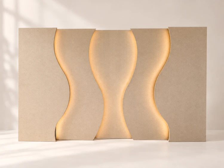 Set 9 Basic EVI – zestaw 5 ścianek MDF 200 x 90 cm, 4 z LED RGBW