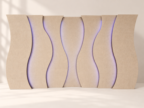Zestaw 7 falowanych ścianek MDF LED RGBW EVI
