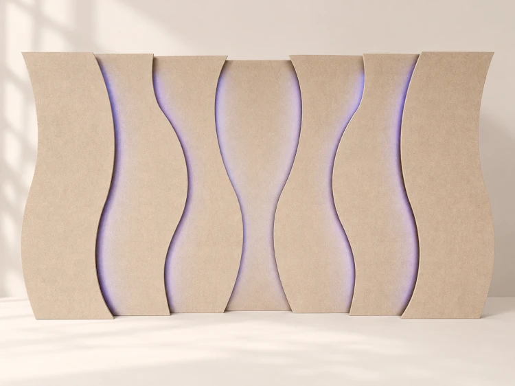 Zestaw 7 falowanych ścianek MDF LED RGBW EVI