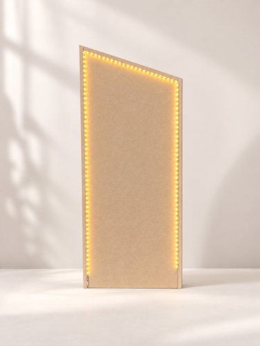 Ścianka ze skośną górą 180 × 80 cm – wariant z LED – EVI