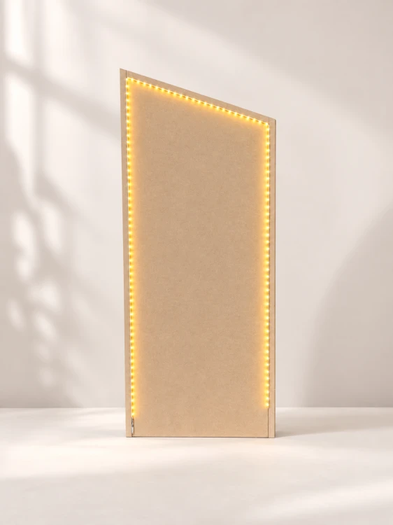Ścianka ze skośną górą 180 × 80 cm – wariant z LED – EVI